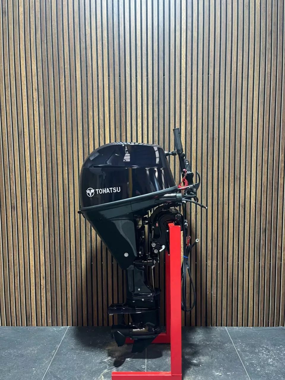 Tohatsu 30HP EFI outboard engine.