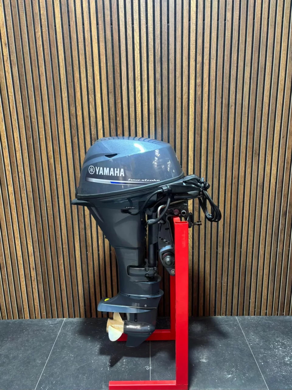 2021 Yamaha 15 HP Powertilt outboard engine.