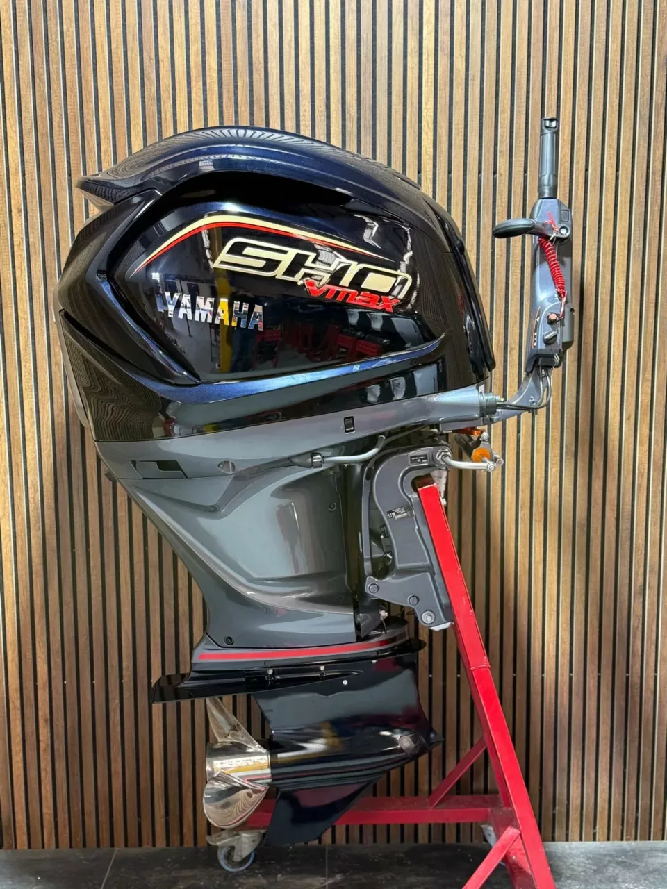 Yamaha 250 HP V-MAX SHO outboard engine.