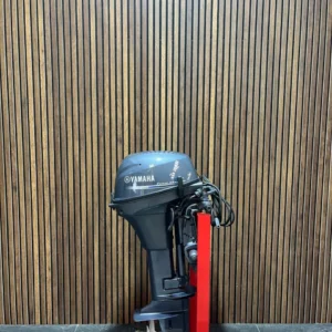 Yamaha 9.9 HP Highthrust Powertilt outboard engine.